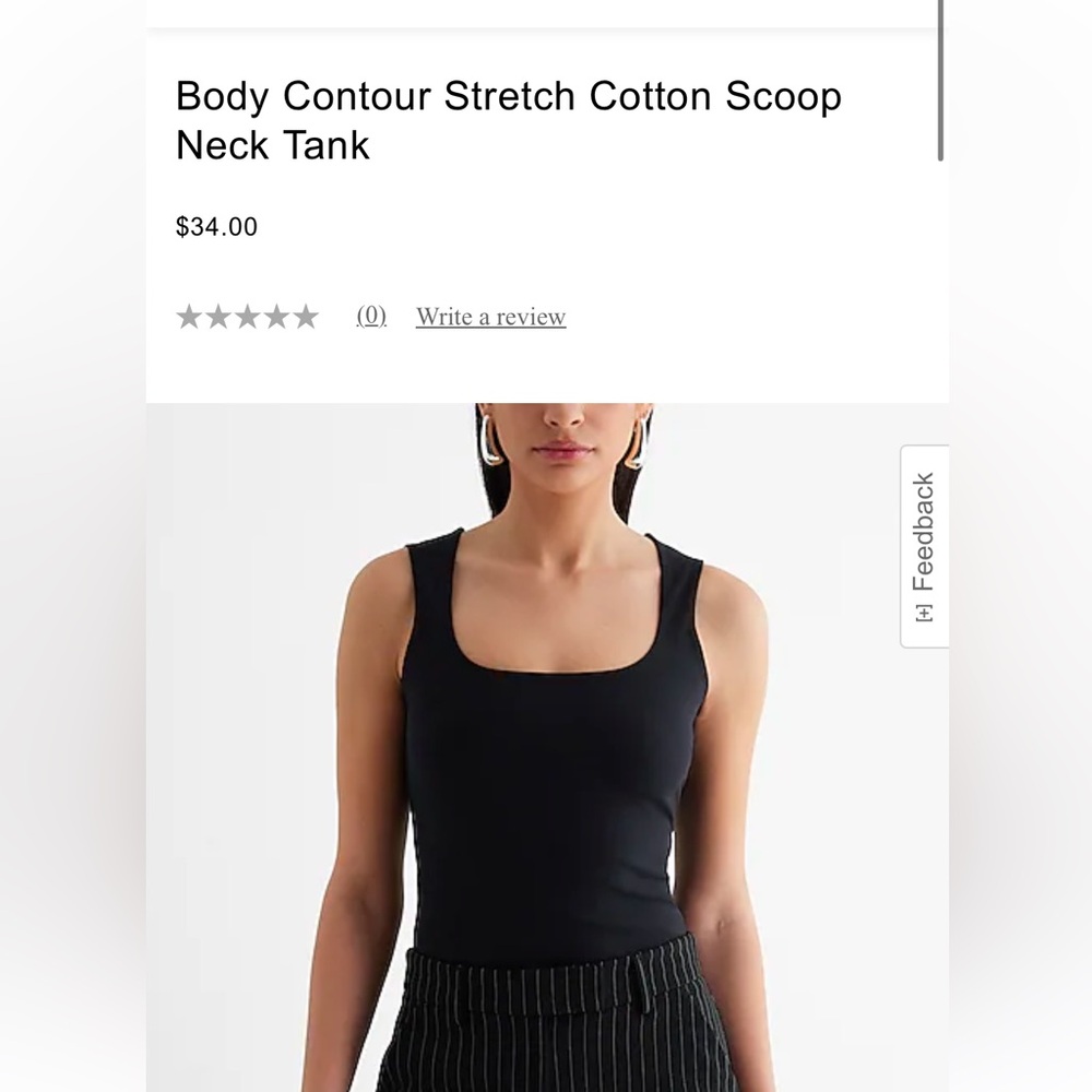 NWT Body Contour Stretch Cotton Scoop Neck Tank